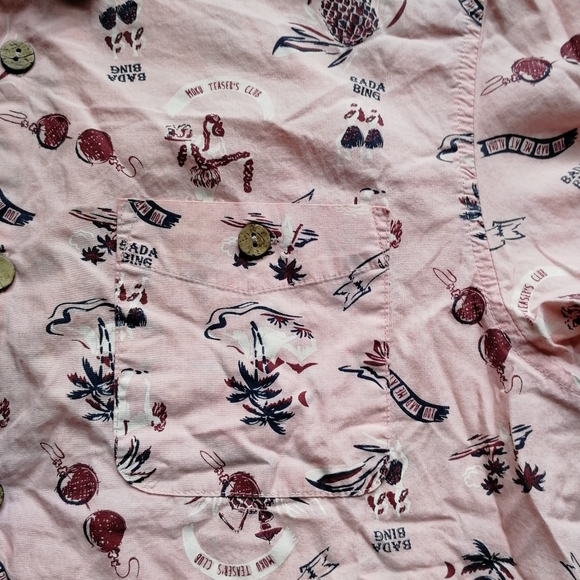 KOLBY Button Up Short Sleeve Dress Shirt Fun BeachSummer Print 100% Cotton Small - Picture 7 of 12